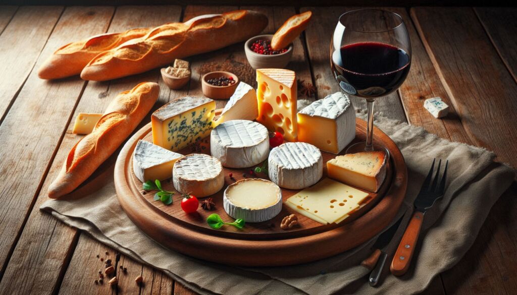 A selection of French cheeses