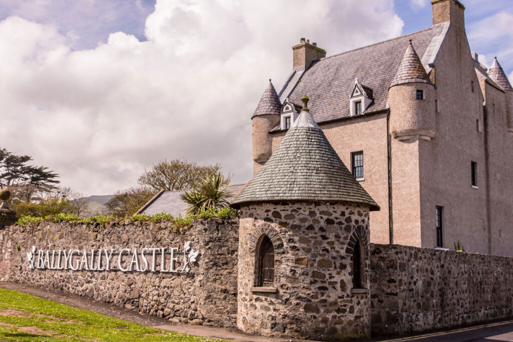 The entrance to the Castle Hotel