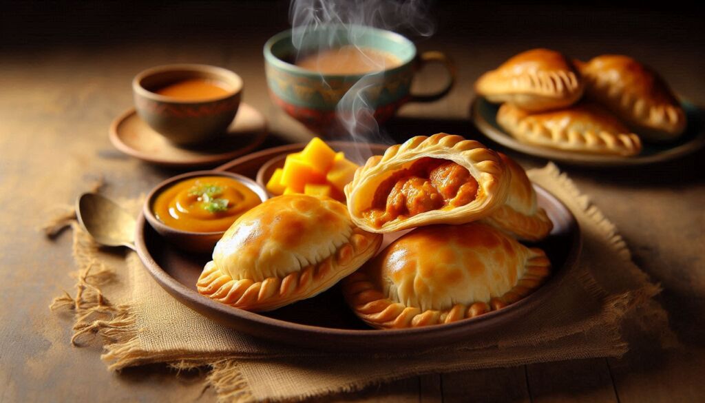 A plate of Chicken curry puffs