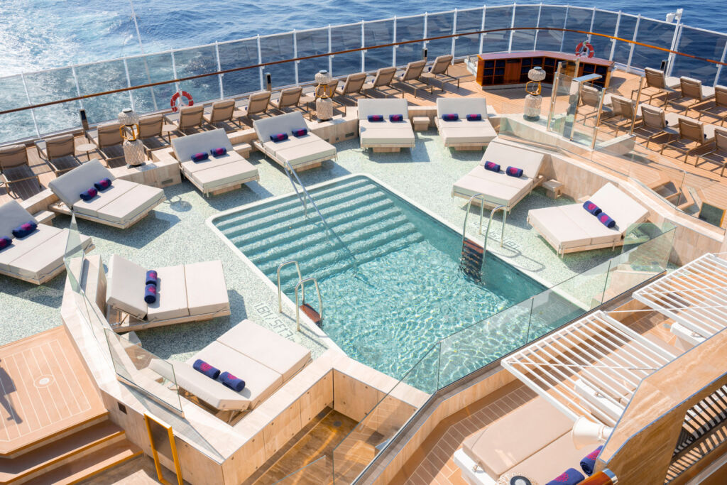 One of the many swimming pools on the boat