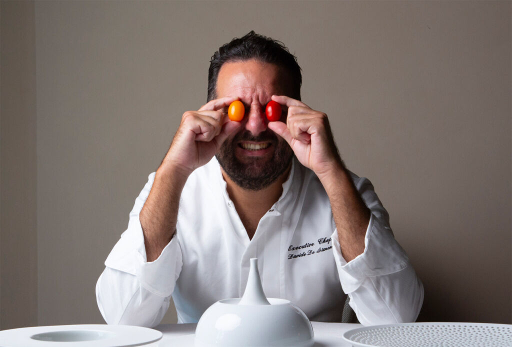 Chef Davide De Simone in a playful mood