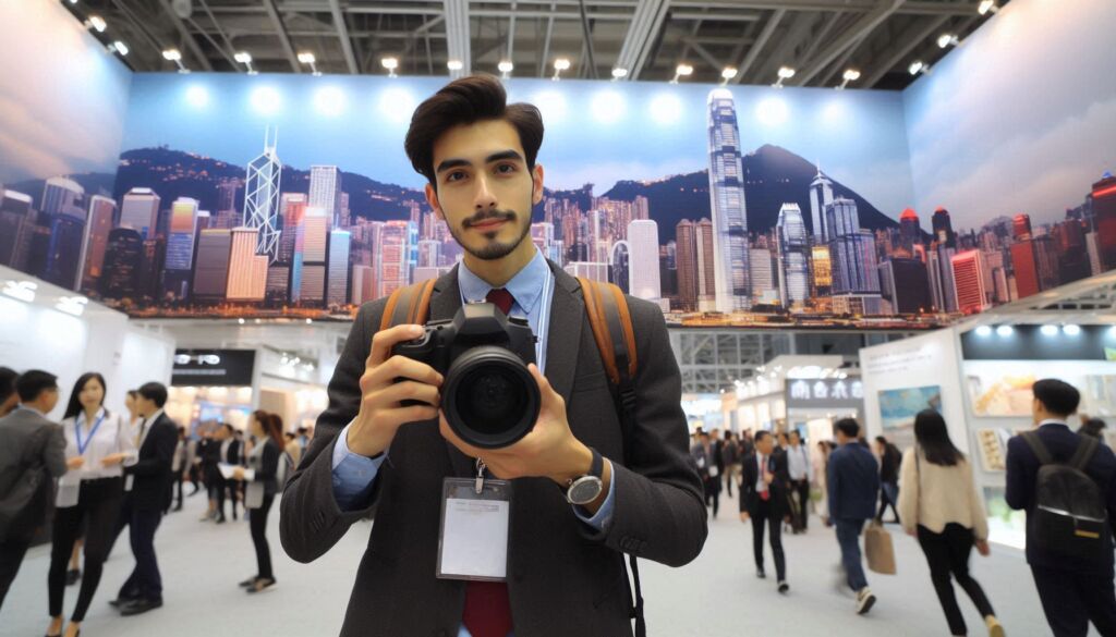 A man taking photographs at an event