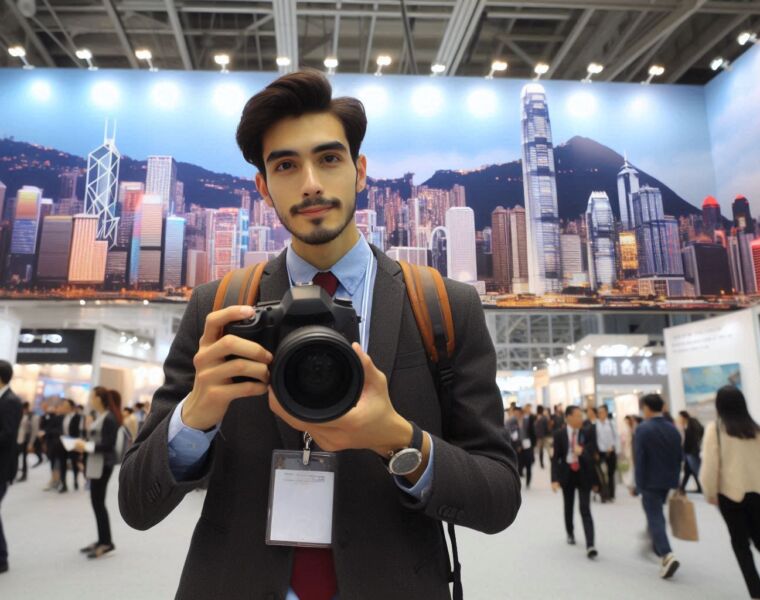 A man taking photographs at an event