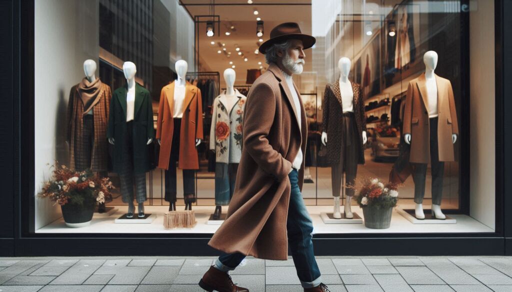 A man ignoring a shop selling his favourite clothes