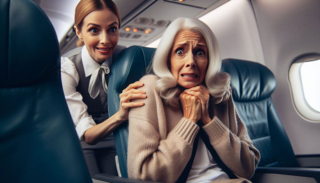 A woman who is scared of flying