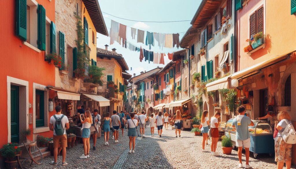 A typical scene of an Italian Village