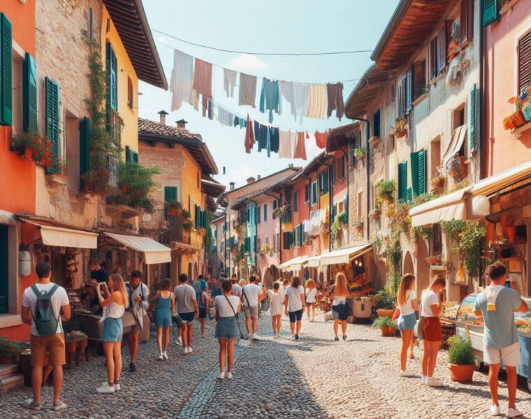 A typical scene of an Italian Village