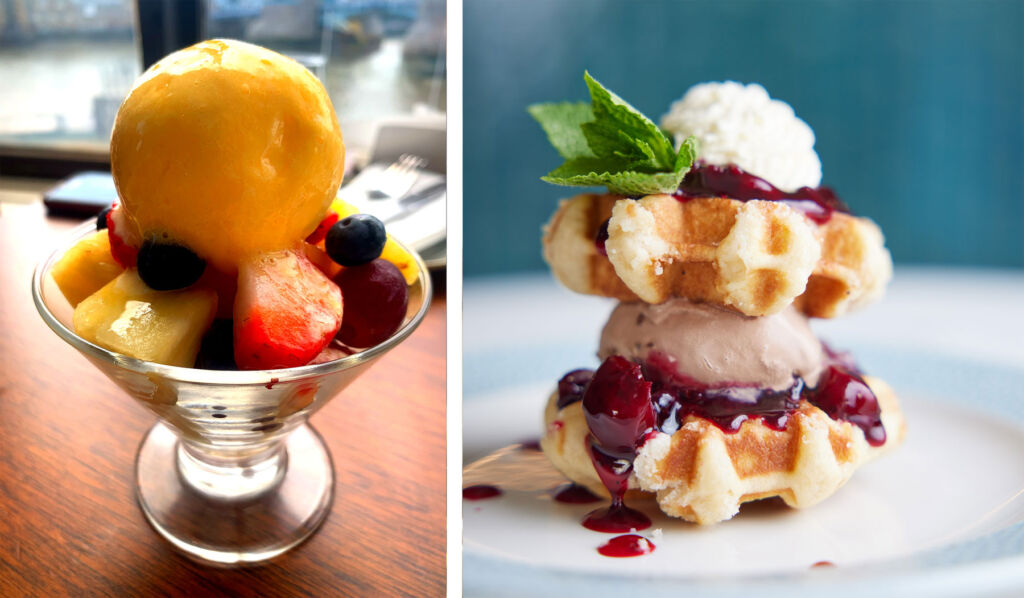 Two photographs of the tasty desserts