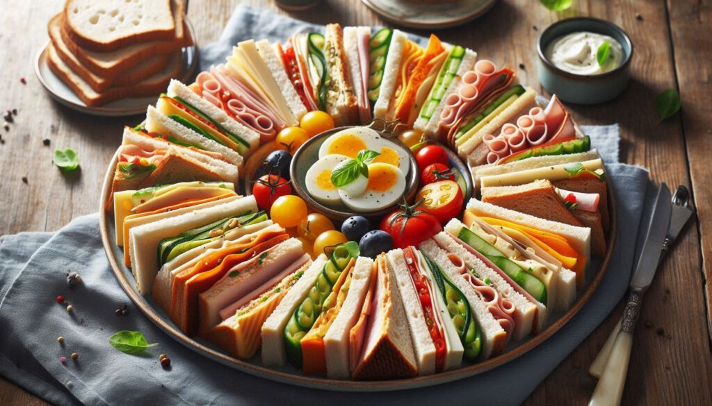 A plate of sandwiches