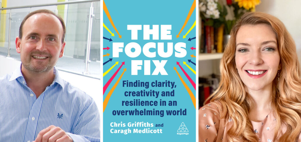 Photographs of Chris Griffiths and Caragh Medlicott and the cover of their book