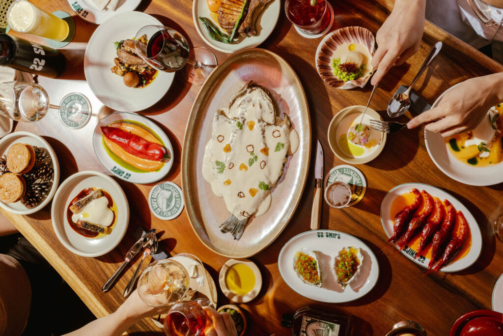 A top down view of some of the dishes