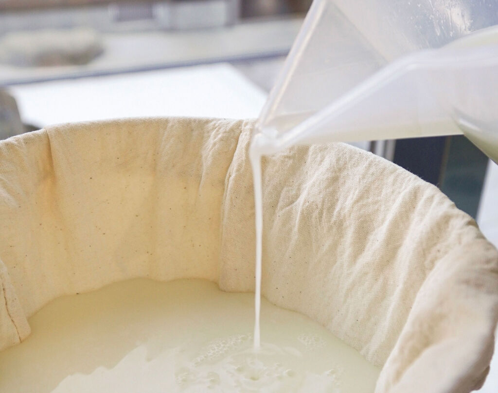 Local produce being poured in a liquid form