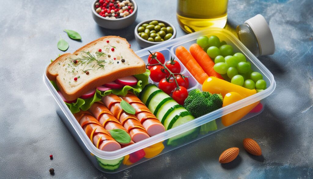 A lunch box filled with healthy ingredients