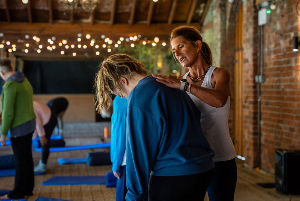 A participant being guided on one of the classes