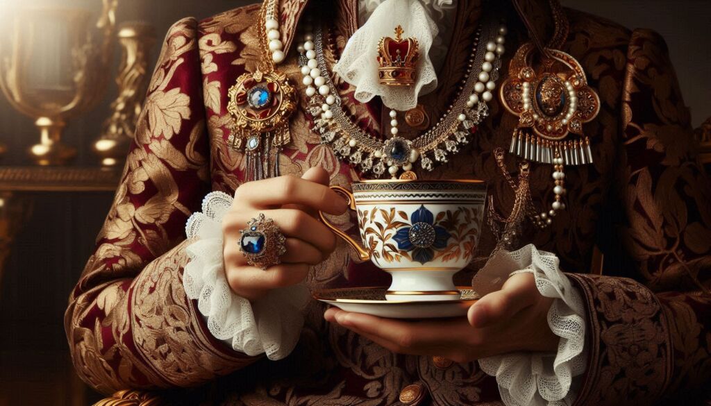 A Royal holding a cup of tea