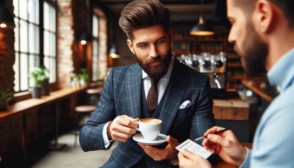 A coffee connoisseur testing flavours