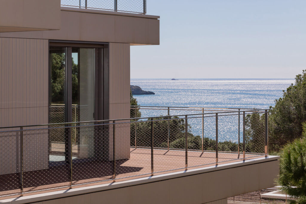 The views out to the sea from a balcony