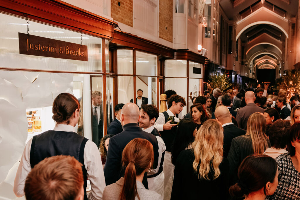 Guests mingling in the world-famous arcade