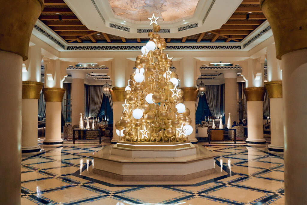 The festive tree in the Madinat lobby