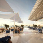 A rendering of the terrace area