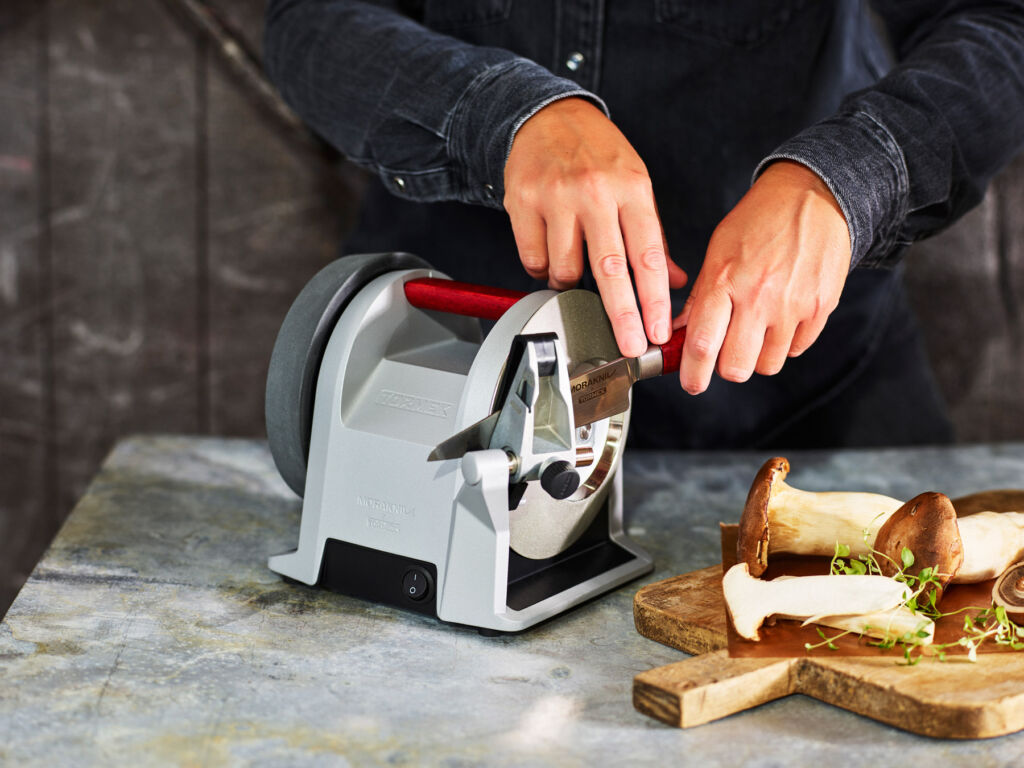 A knife being sharpened