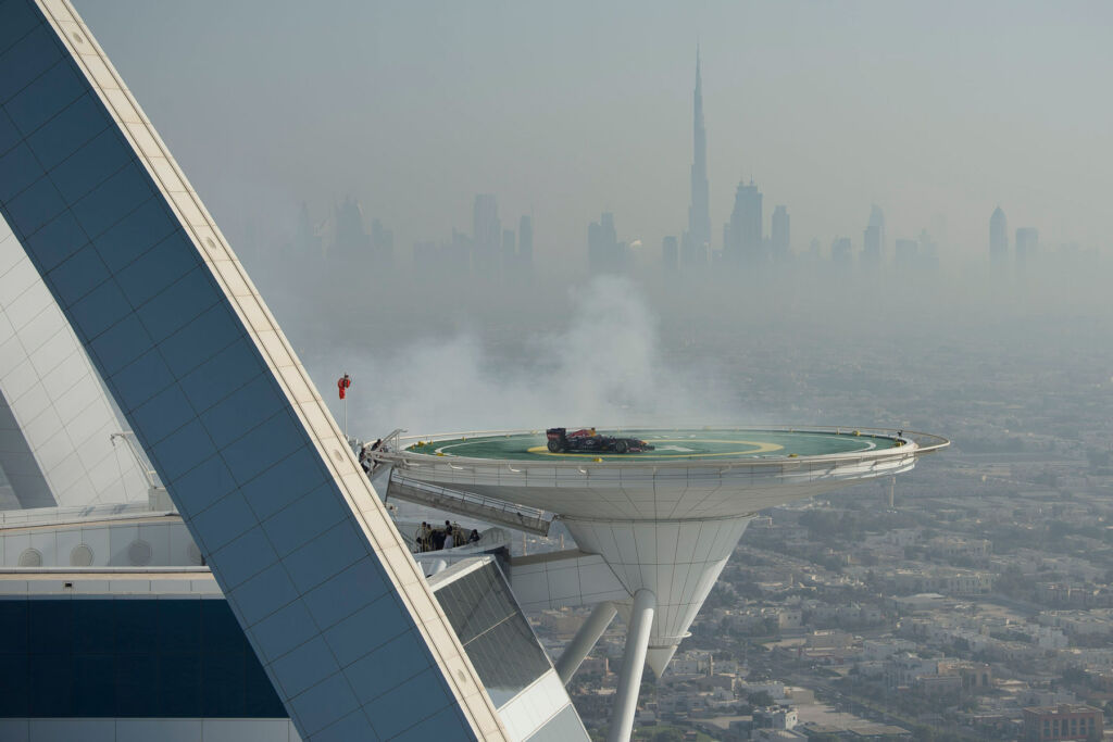 The hotel helipad