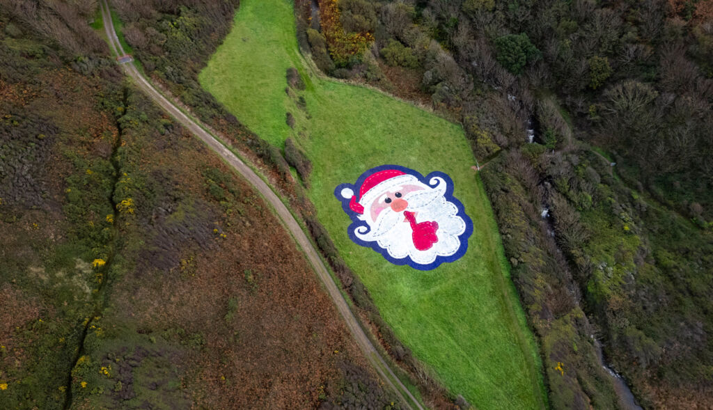 An aerial view of the festive face