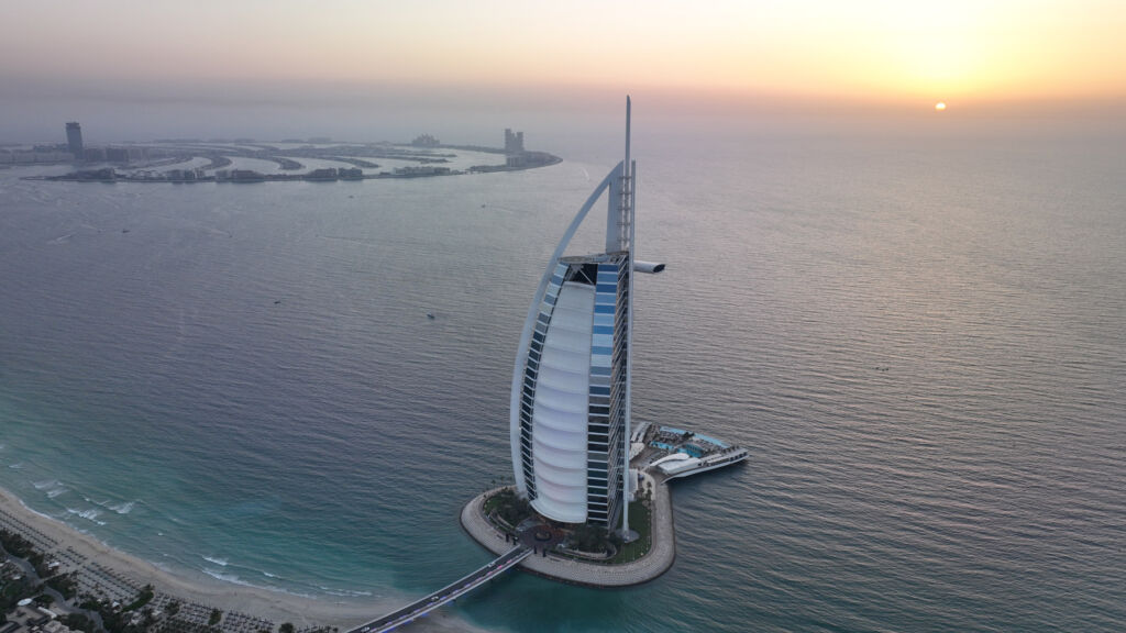 An elevated view of the hotel