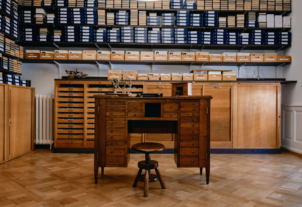 A watchmakers desk in the museum