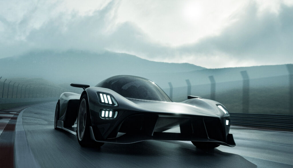 A rendering of a hypercar