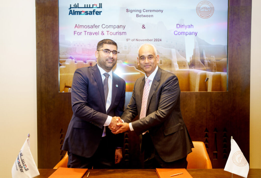 A representative of the Diriyah Company and Almosafer at the agreement signing