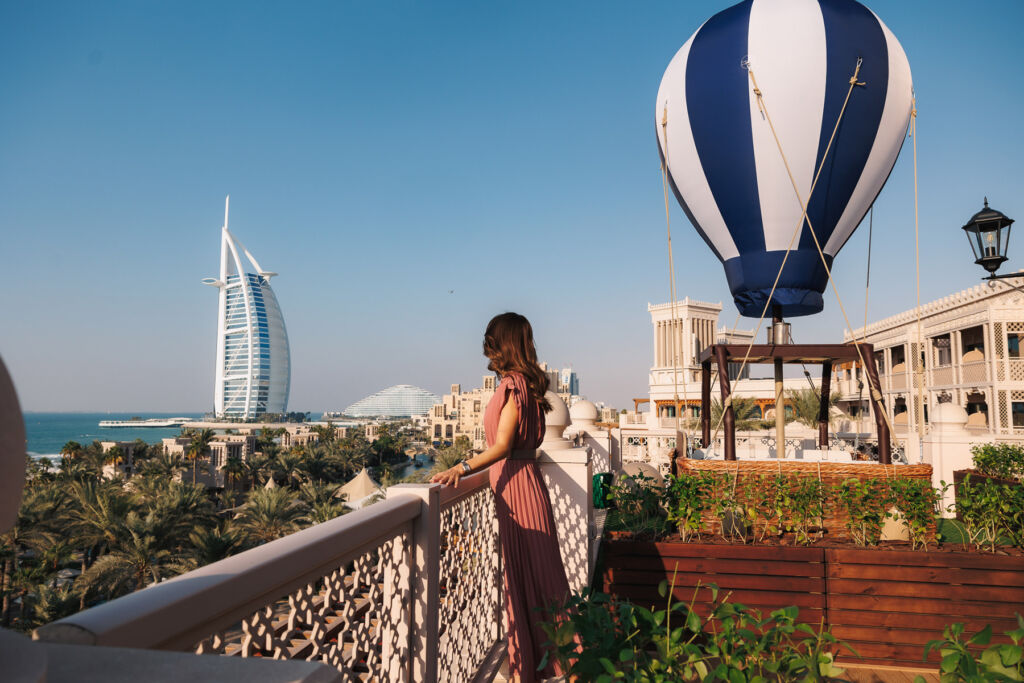 A guest enjoying the views over the gulf