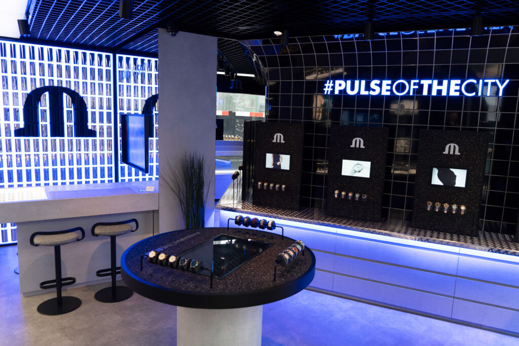 The watch displays inside the boutique