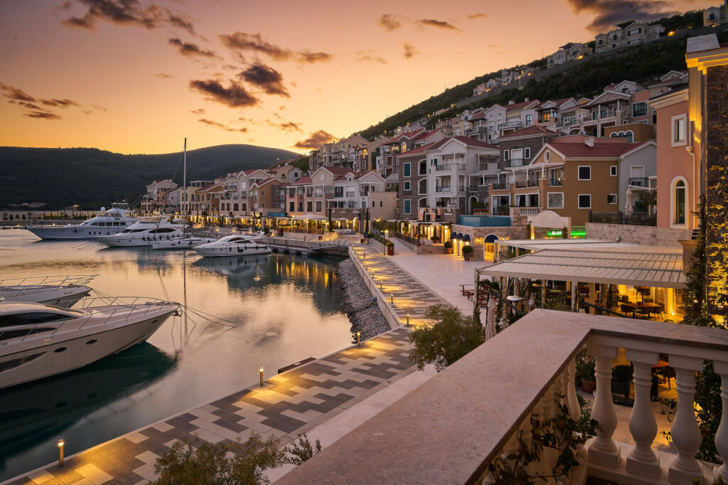 The harbour at sunset