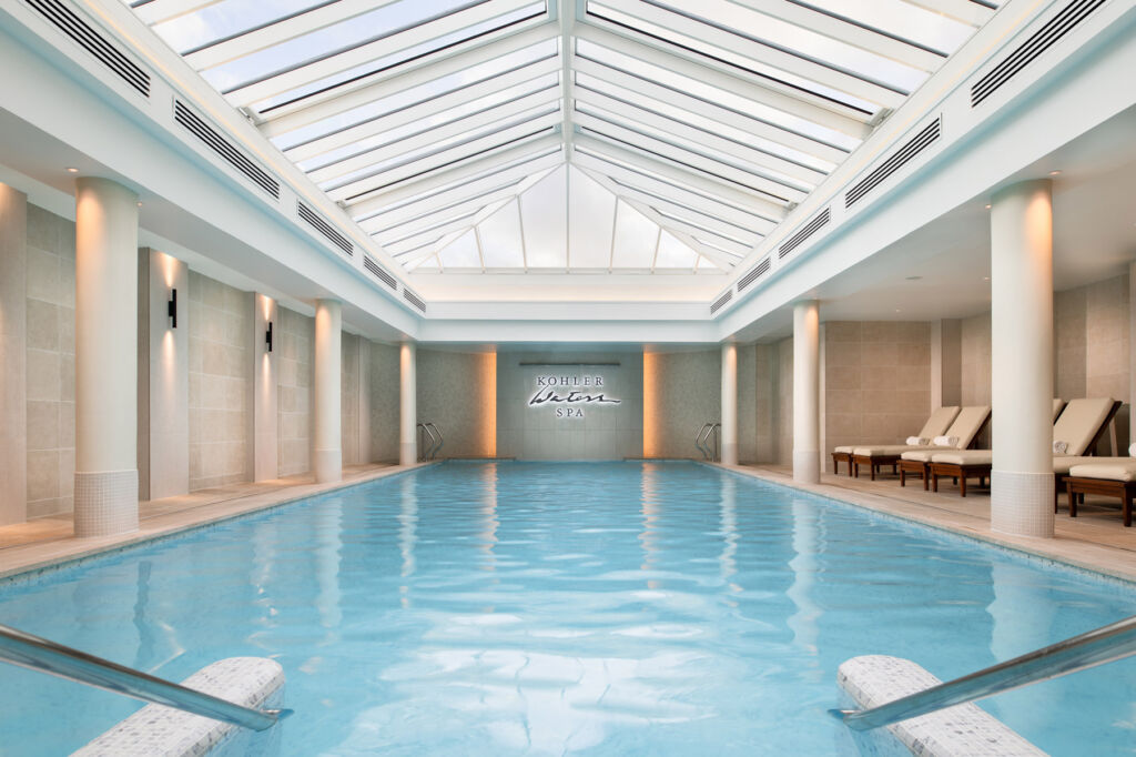 The indoor swimming pool at the spa