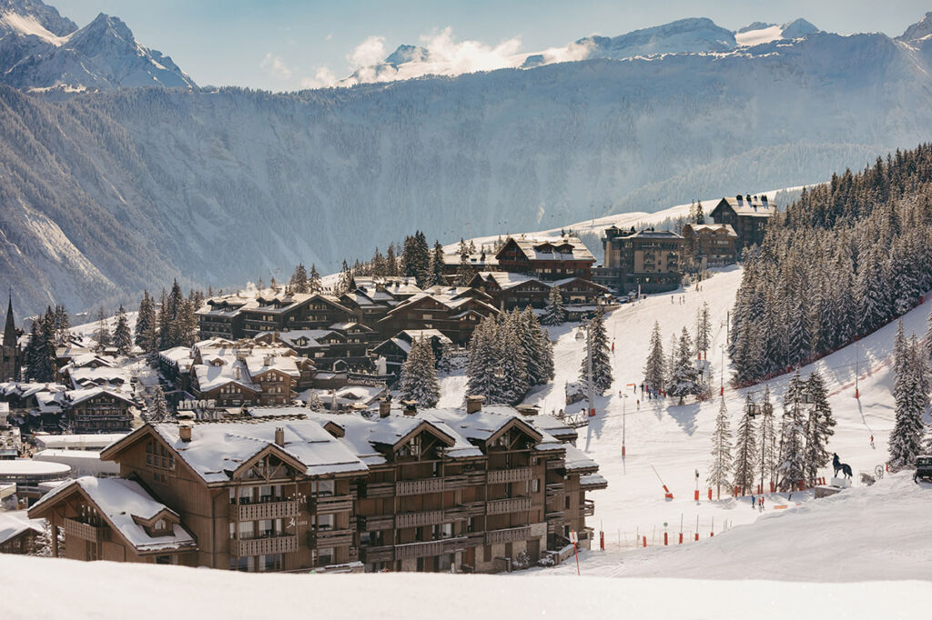 An aerial shot showing the location of the hotel