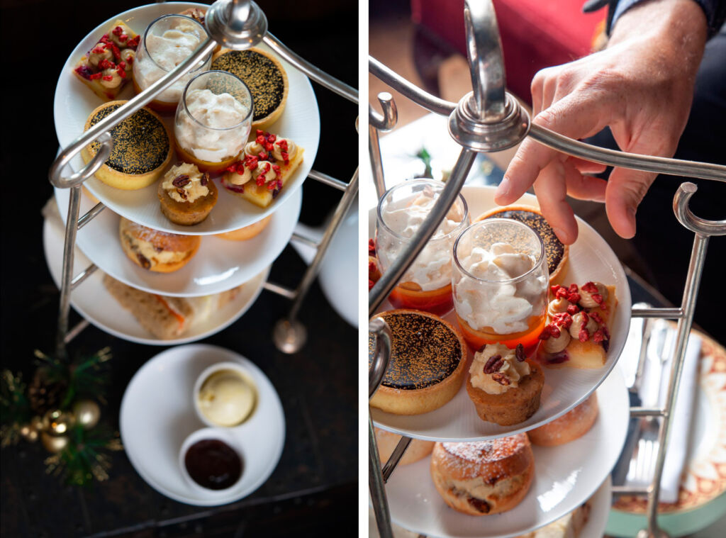 Two photographs of the afternoon tea experience