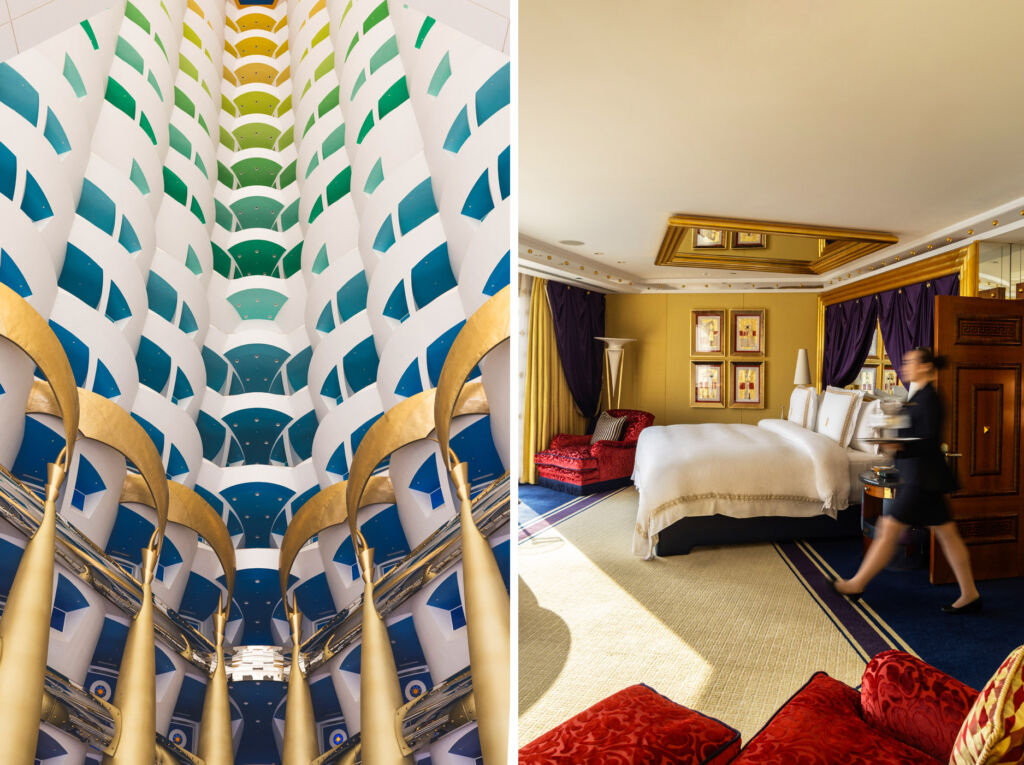 Two photographs showing the property's world renowned design