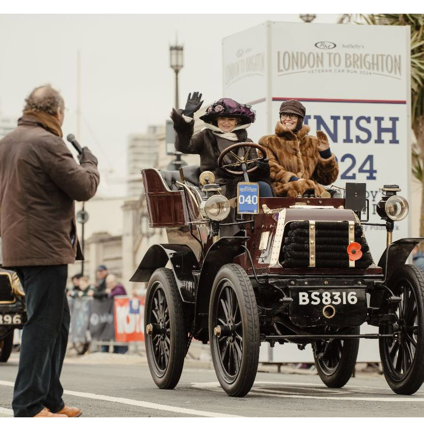 A veteran vehicle taking part in the classic car run