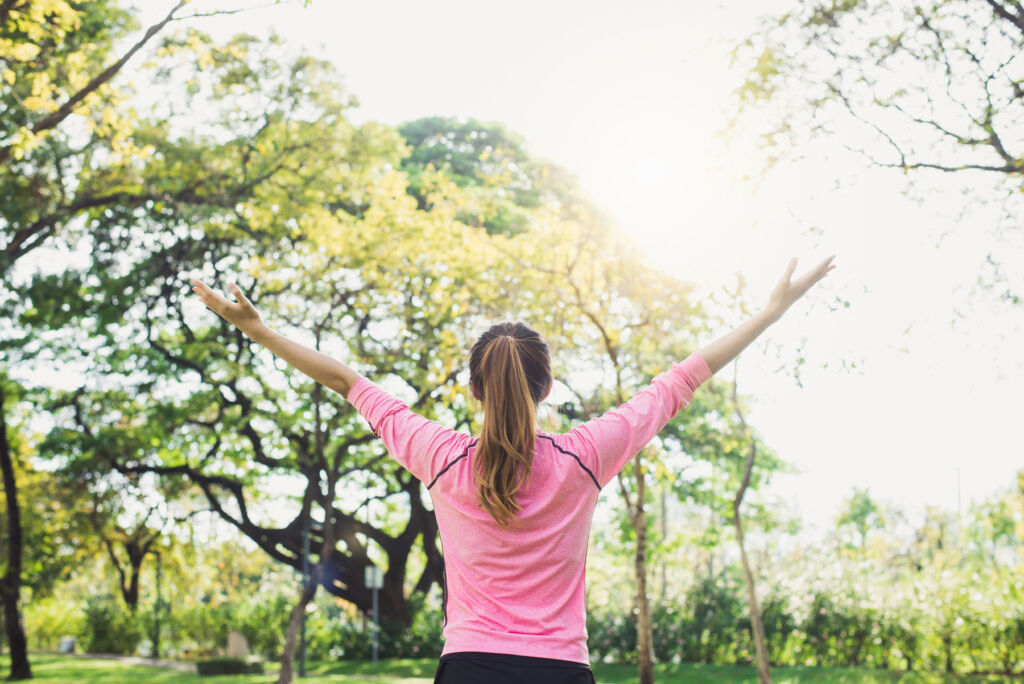 A young woman enjoying the outdoors