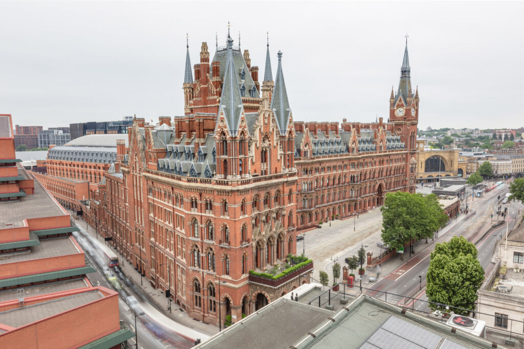 An external aerial view of the building housing the hotel