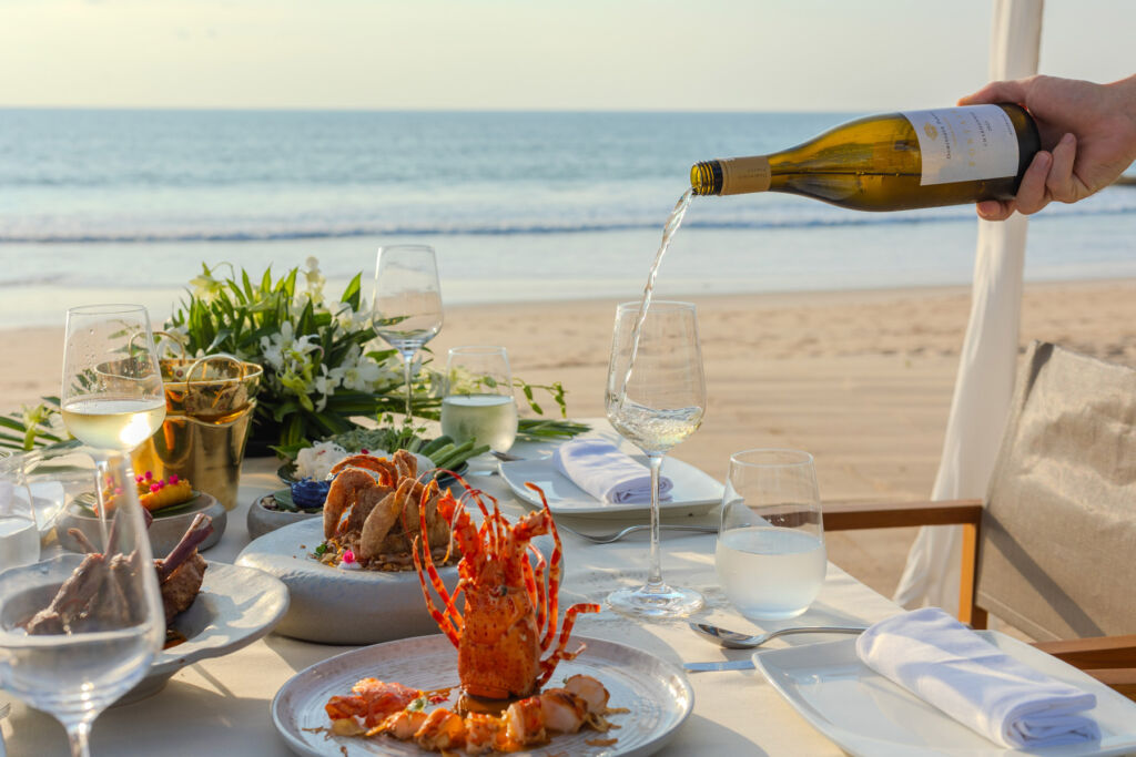 Dinner being prepared on the beach