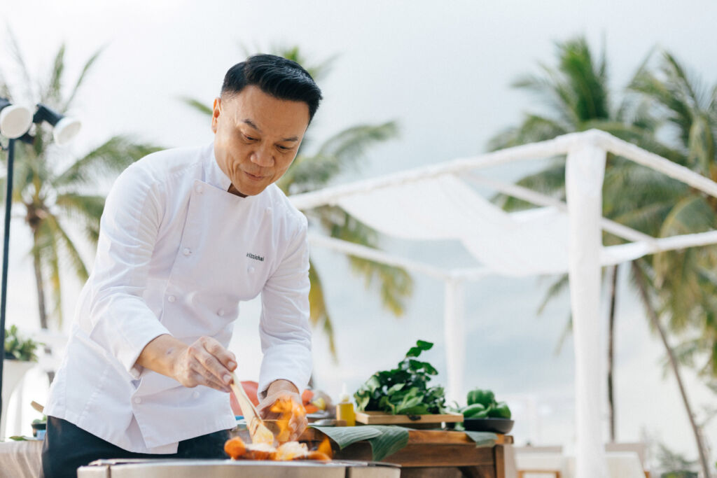 Chef Ian preparing a dinner