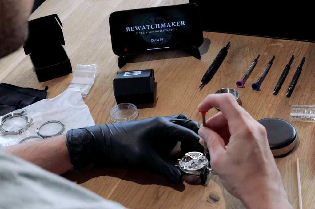 A specialist working on a watch