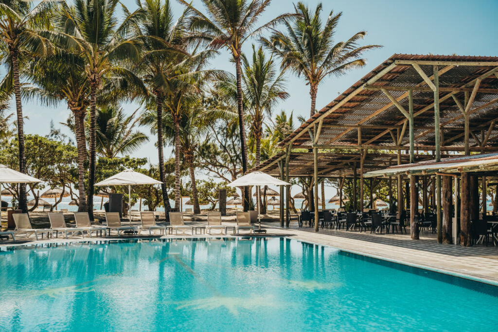 The outdoor swimming pool at the resort