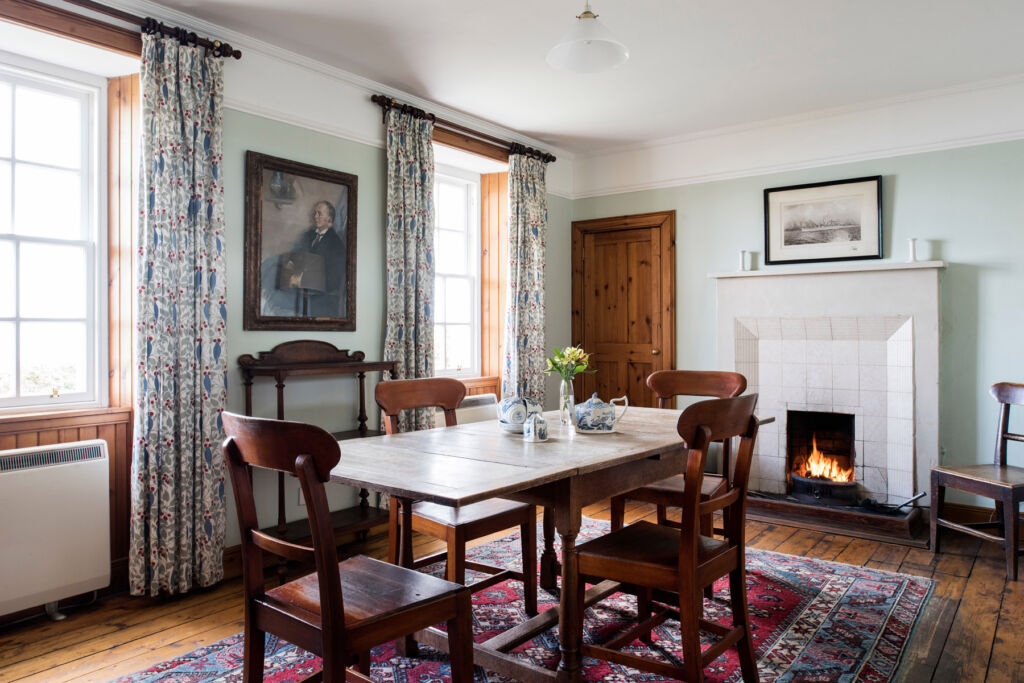 A photograph of the dining room