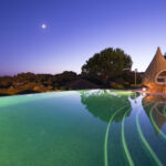 The infinity pool at night