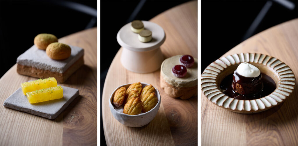 Three photographs of the desserts