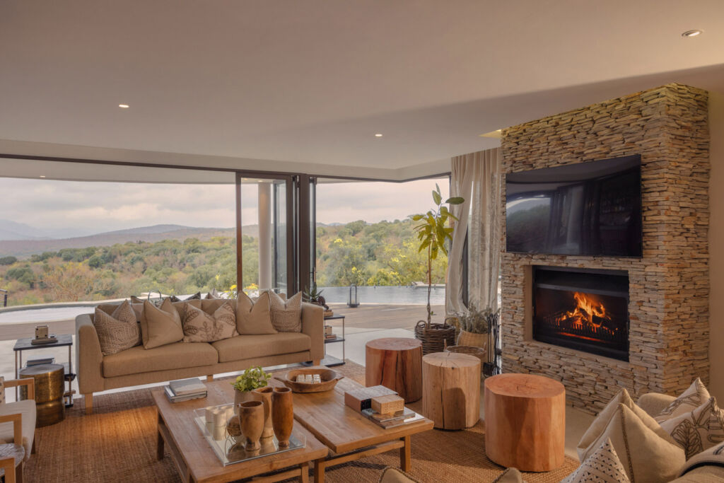 The living room at the safari property