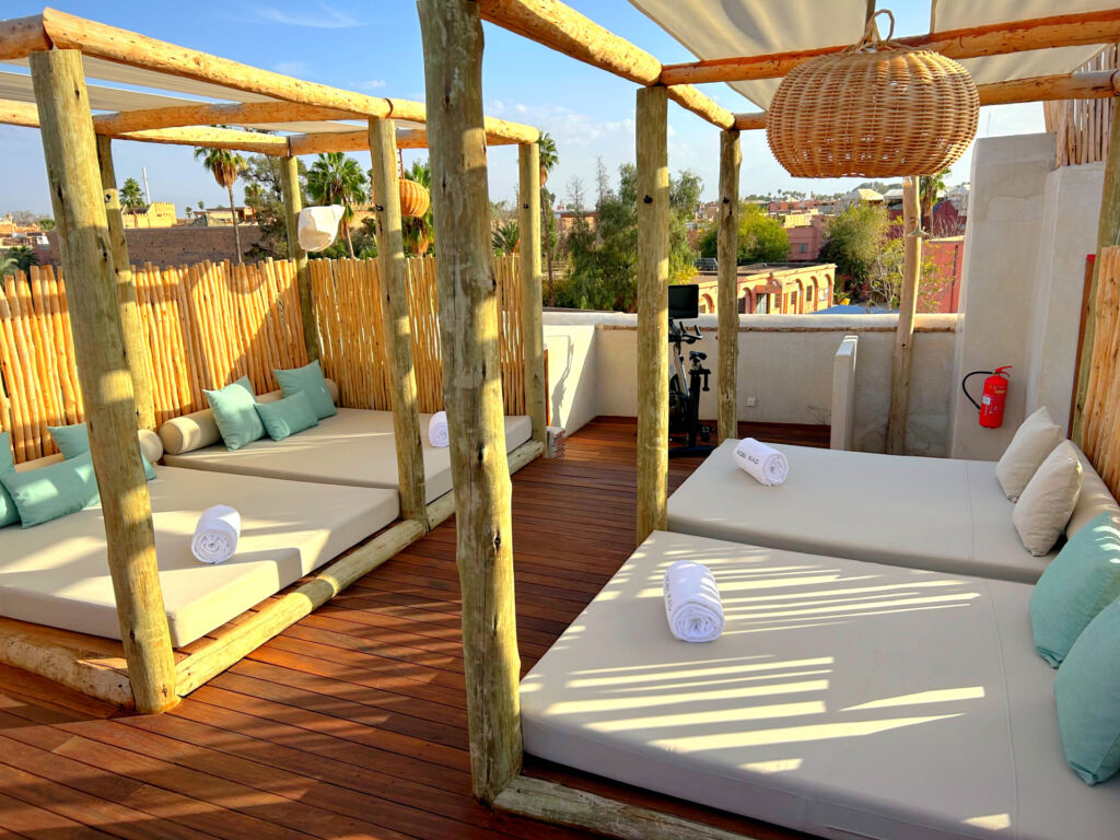 The cabanas on the rooftop